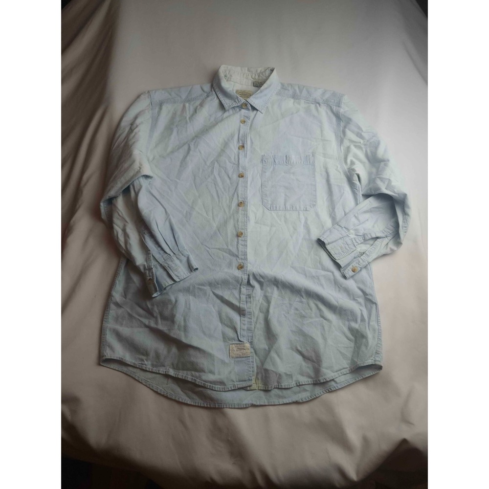 G.H. Bass & Co. Shirt Men Large Light Blue Long Sleeve Button Down Cotton Casual
